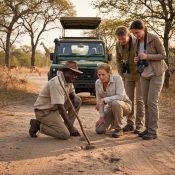 Safari guide with clients